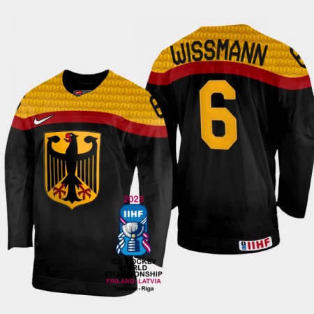 Deutschland Trikot Kai Wissmann 6 IIHF World Championship 2023 Schwarz - Herren Deutschland Trikot Kai Wissmann 6 IIHF World Championship 2023 Schwarz - Herren